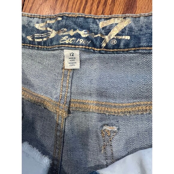 Seven 7 Jeans Womens Sz 12 bombshell High Rise Boot Distressed retro stretch New - Picture 7 of 11